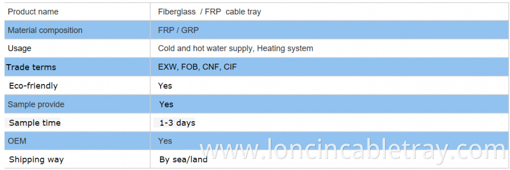 Fiberglass Cable Tray Table